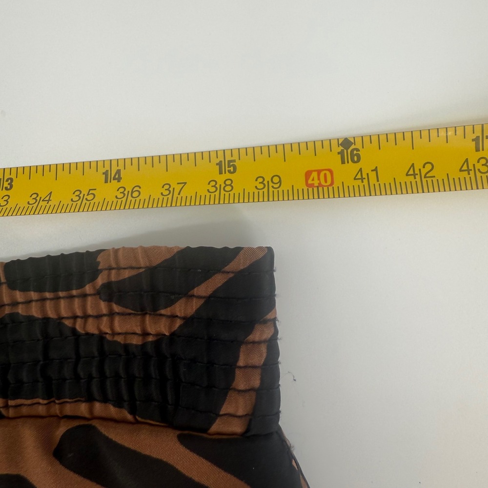 Vintage Campus Casuals Skirt Brown Black Animal Print Retro Elastic Waist Size 8 - Picture 5 of 8